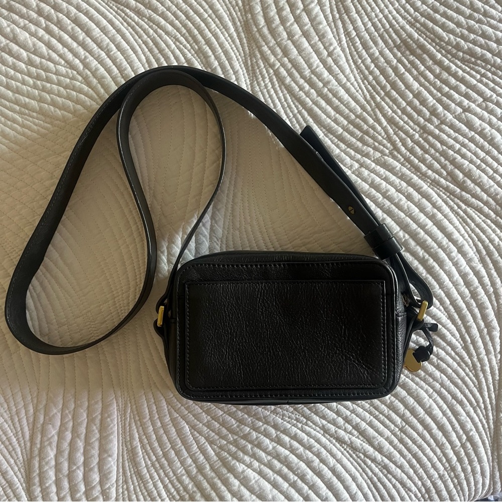 Fossil Black Leather Crossbody Bag - Picture 2 of 5